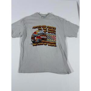 Vintage Hanes Beefy-T XL Graphic T-Shirt Racing Helmet